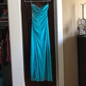 Blue or teal prom dress